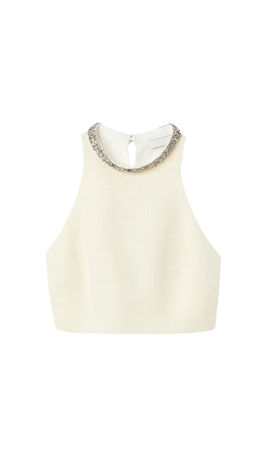 EMBELLISHED TWEED CROP TOP