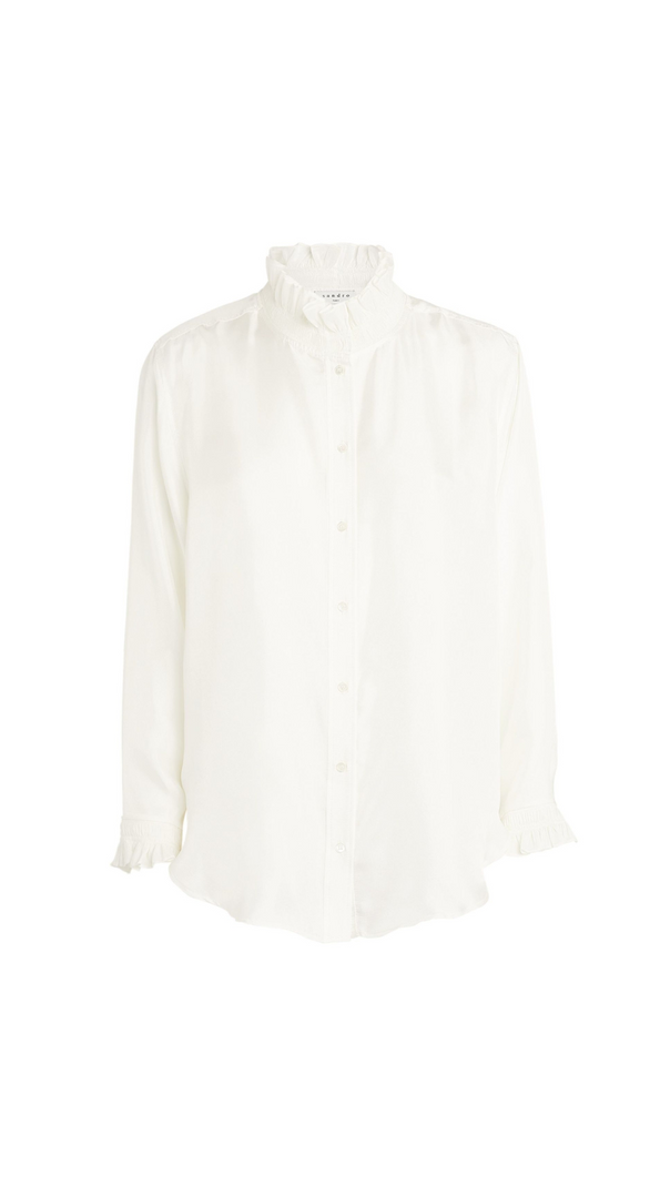AIIZIE RUFFLED TRIM SILK SHIRT - product image