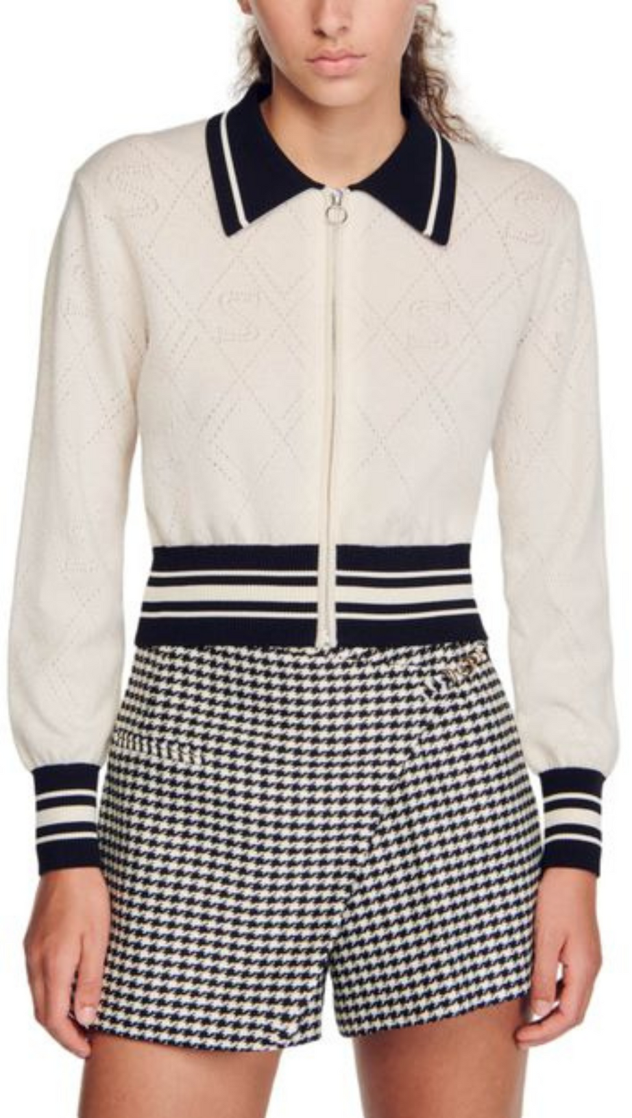 JANVIER POINTELLE VARSITY CARDIGAN
