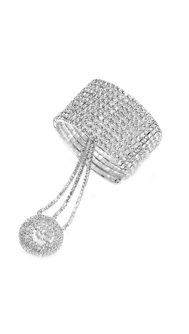 AIIZIE DEDRICK MULTI-LAYER RHINESTONE INTERFINGER BRACELET - product image