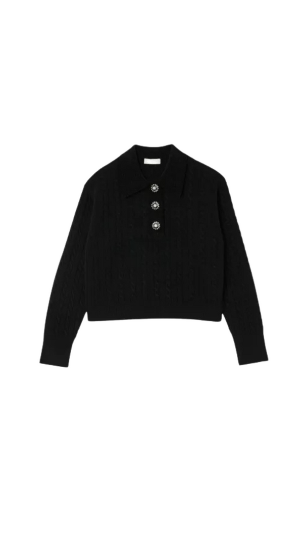 AIIZIE CABLE KNIT POLO NECK JUMPER - product image