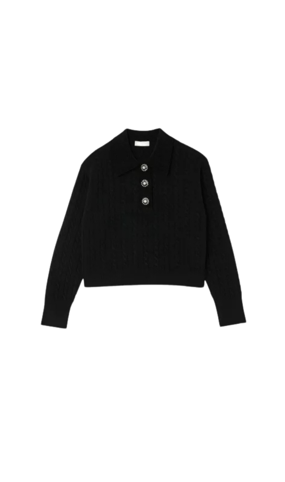MAGLIONE A COLLO ALTO IN MAGLIA A TRECCE 