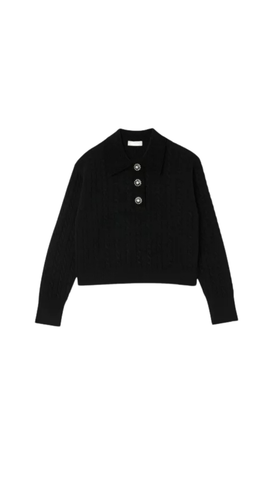 CABLE KNIT POLO NECK JUMPER
