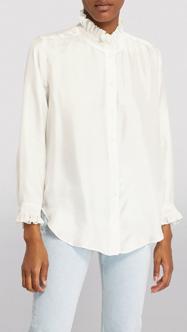 AIIZIE RUFFLED TRIM SILK SHIRT - product image