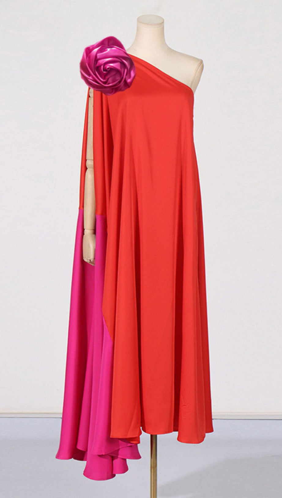 Jaslene Vibrant One-Shoulder Maxi Dress | Bold Floral Statement Gown