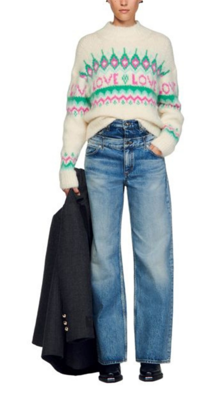 Pullover mit Stehkragen „Lover“ 