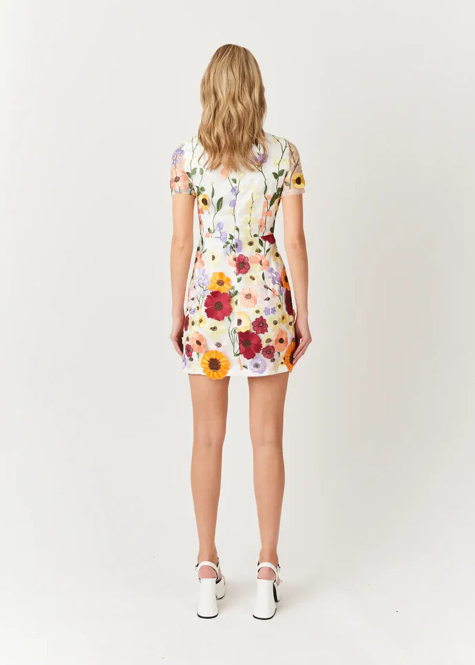 AIIZIE SHORT SLEEVED FLORAL PRINTED MINI DRESS - product image