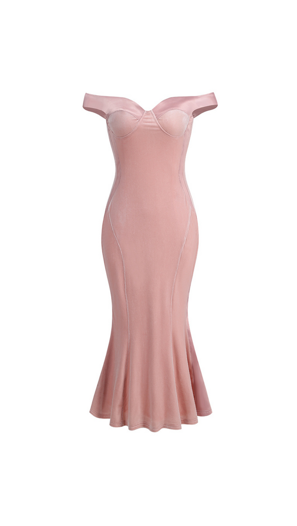 AIIZIE POLYESTER SPANDEX SATIN MIDI DRESS - product image