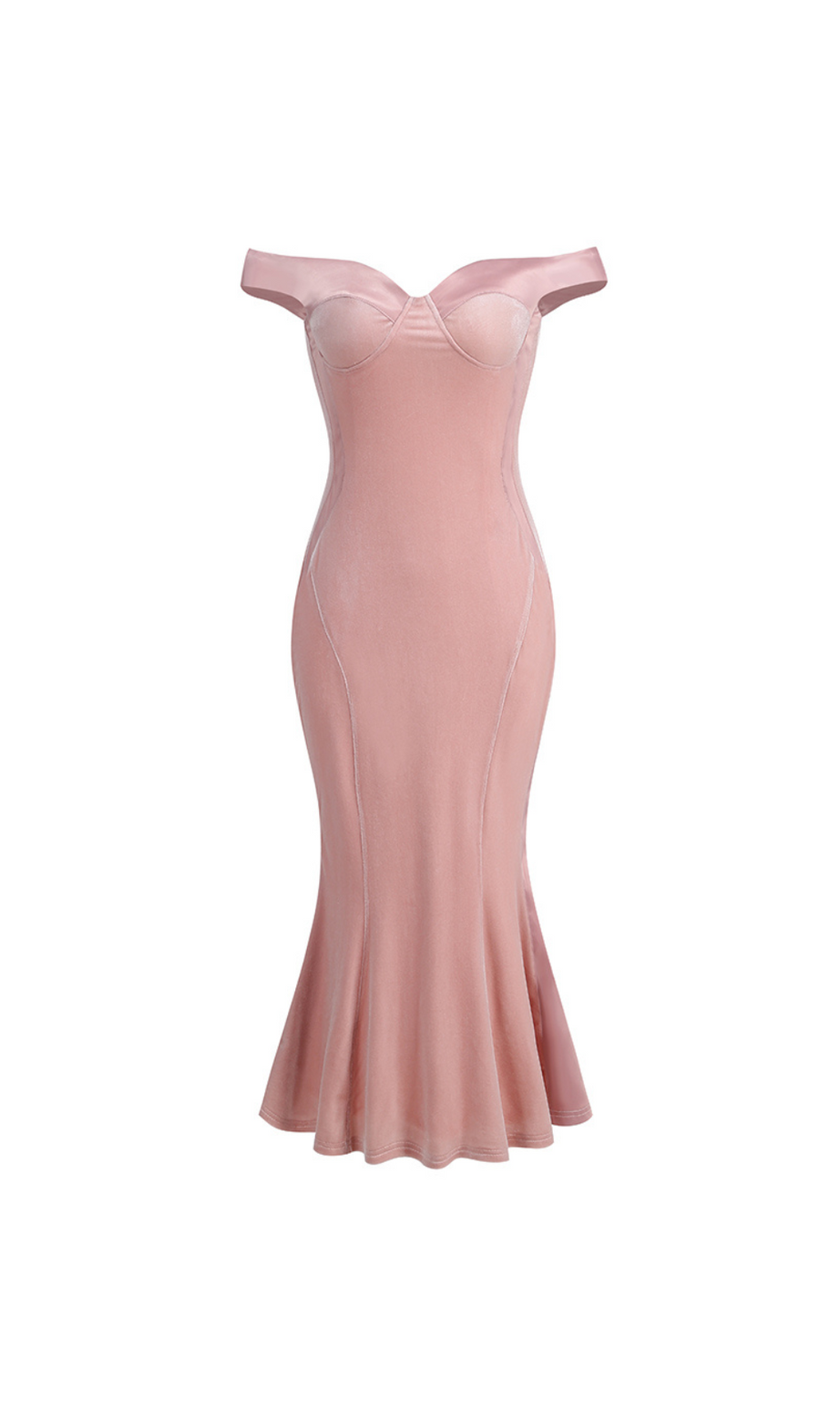 ABITO MIDI IN RASO DI POLIESTERE E SPANDEX