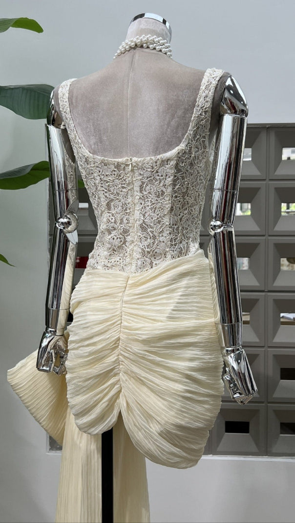AIIZIE BOSEDE BOW LACE CORSET MINI DRESS - product image