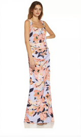 Women's Square-Neck Floral-Print Gown