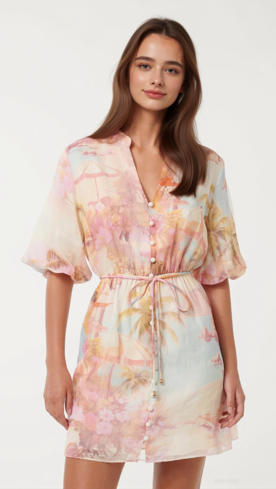 FRANNY MULTICOLOR FLORAL PRINT MINI DRESS