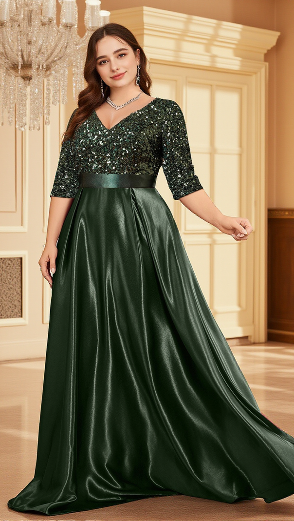 AIIZIE CORALINE V-NECK LONG SLEEVE MAXI DRESS - product image