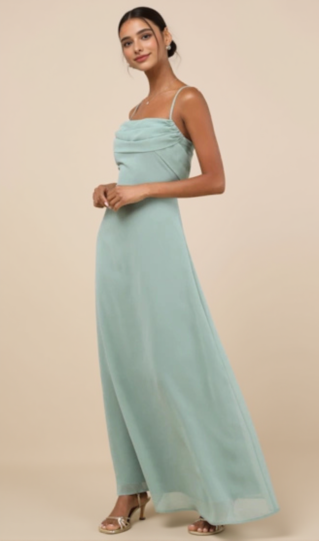 JELENA SAGE PLEATED SLEEVELESS MAXI DRESS