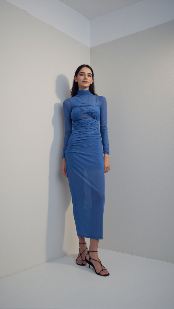 AIIZIE MADIGRAL MESH MIDI DRESS - product image