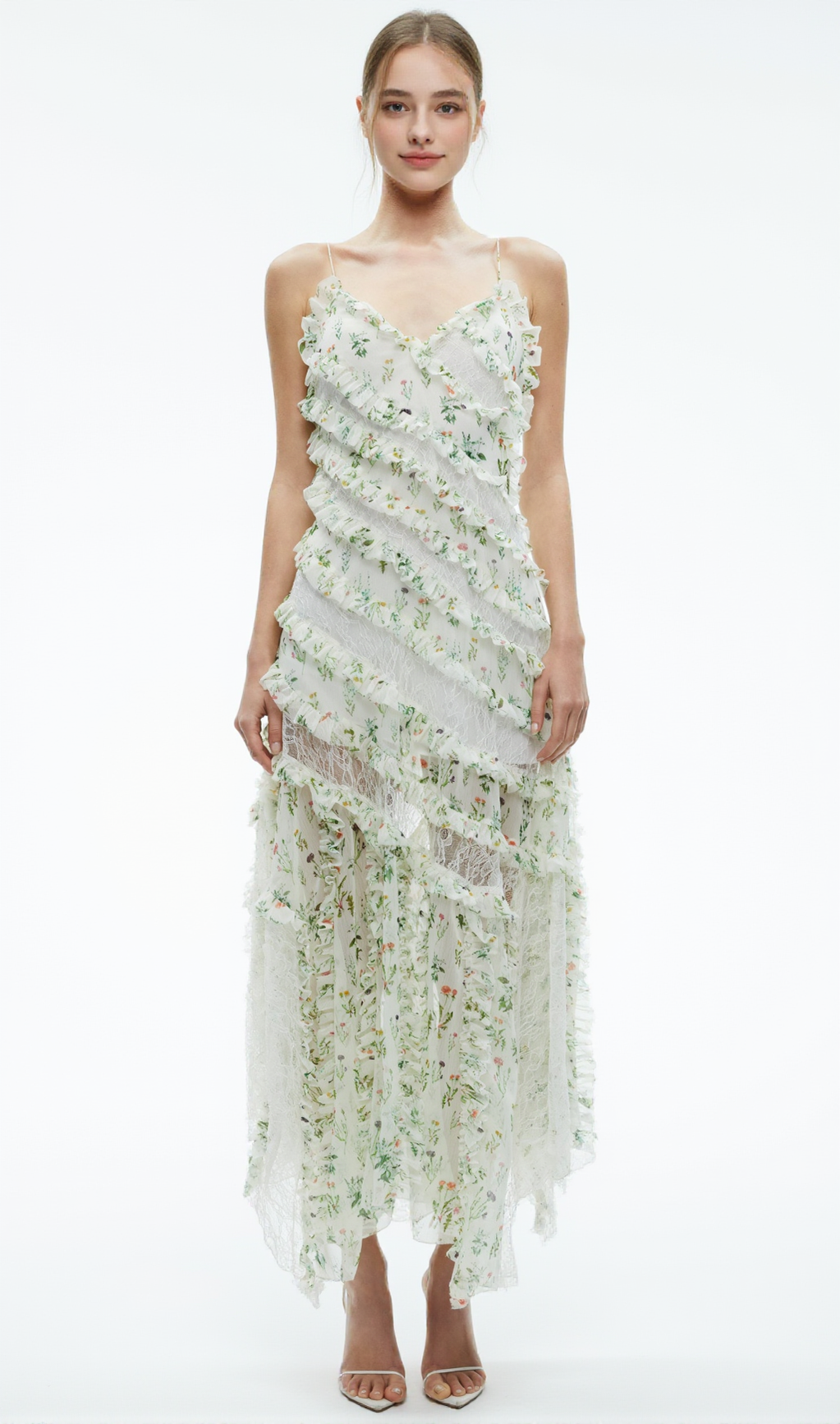 SONDRA MULTICOLOUR RUFFLED MAXI DRESS