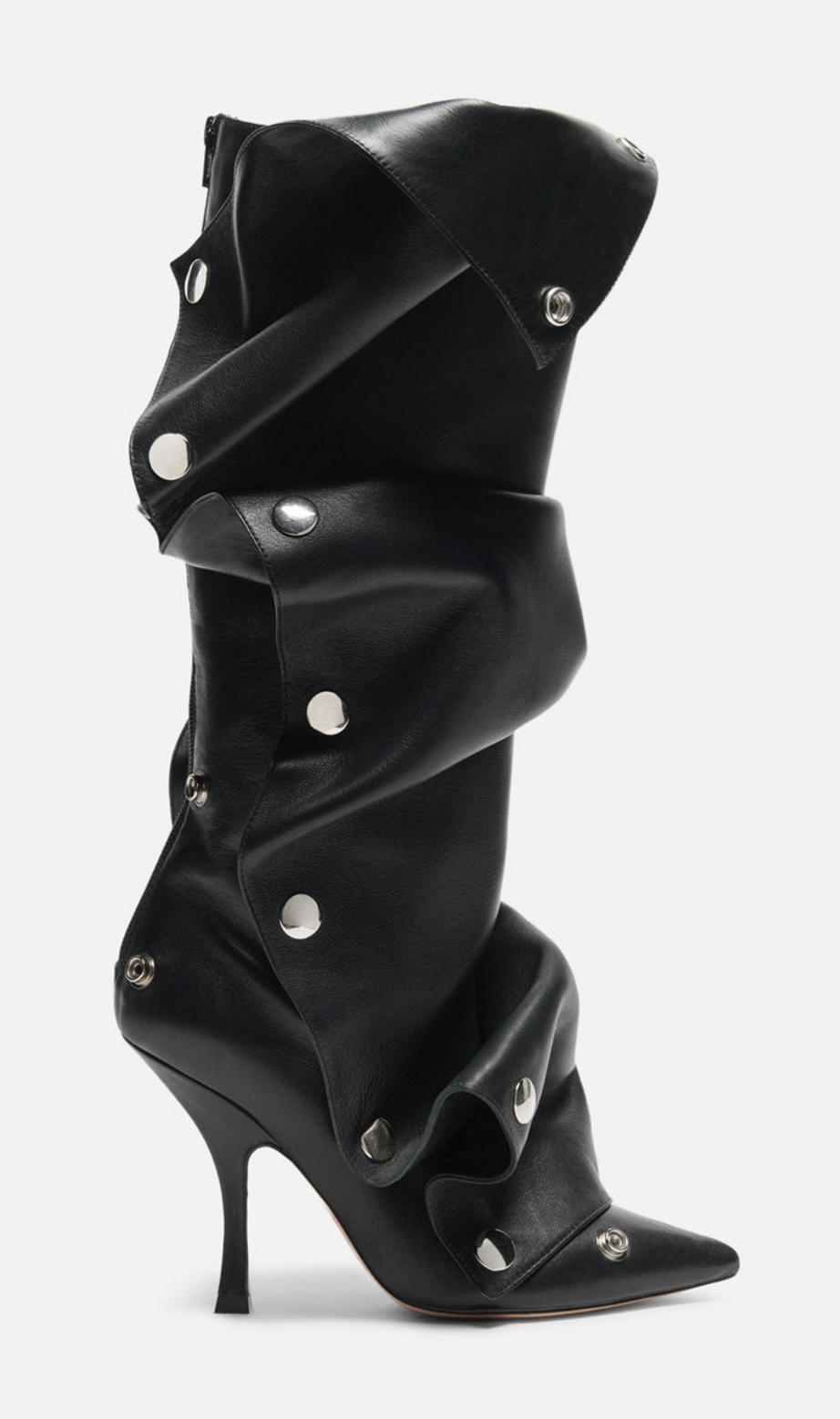 Isabela Appliqué Ruched  Knee-high boots - Black