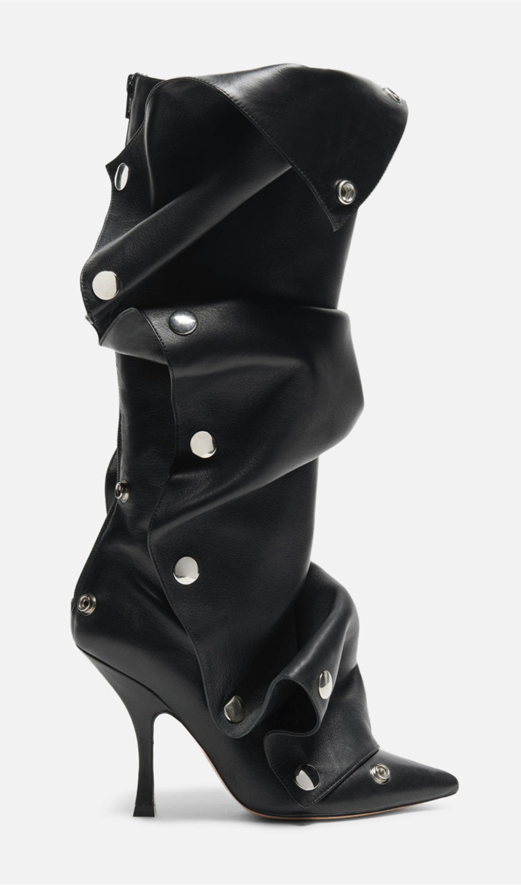 AIIZIE ISABELA APPLIQUÉ RUCHED KNEE-HIGH BOOTS - BLACK - product image
