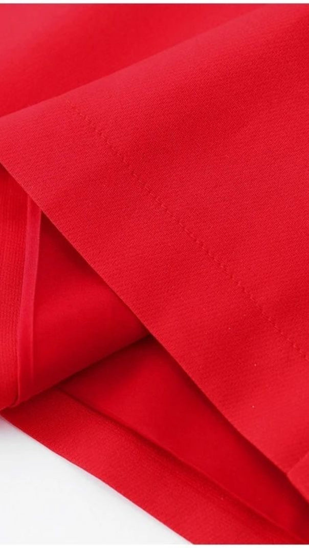 AIIZIE HEART-SHAPED CUTOUT CRÊPE MINI DRESS IN RED - product image