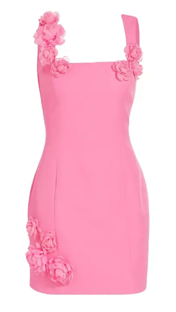 AIIZIE DILANNE FLORAL APPLIQUÉ MINI DRESS IN PINK - product image