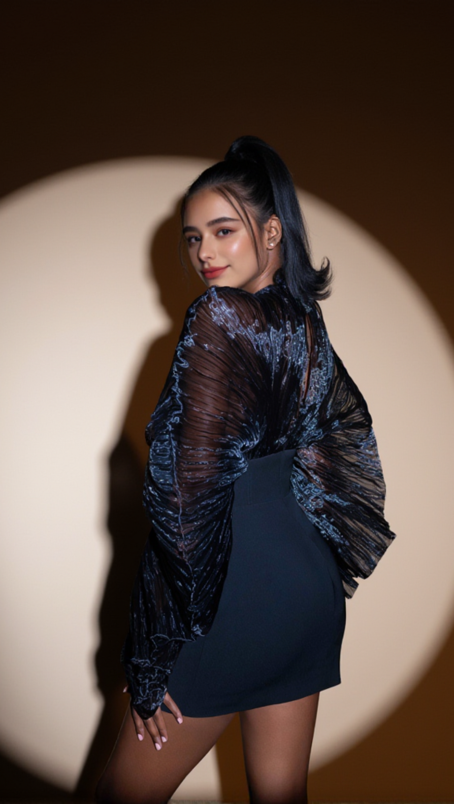 ALISA MUSHROOM CORSET DRESS IN BLACK