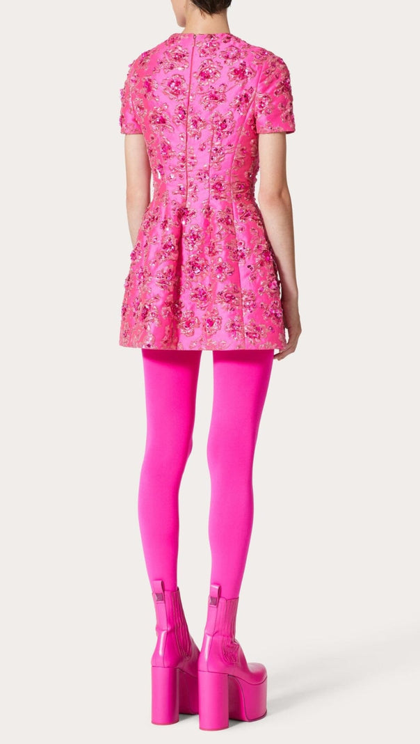 AIIZIE JACQUARD FLORAL MINI DRESS - product image