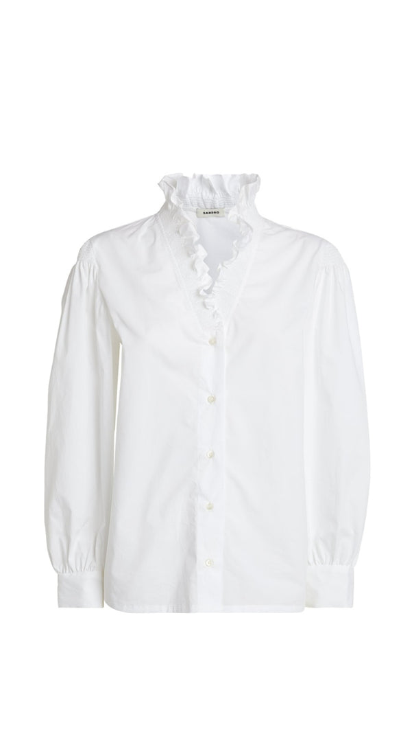 AIIZIE LISANDRA ORGANIC COTTON RUFFLED BLOUSE - product image