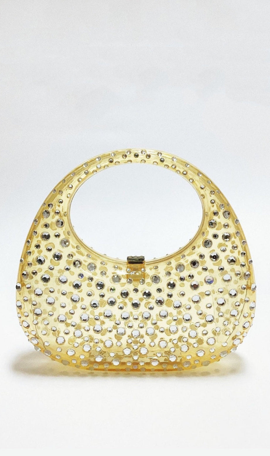 Annabel Clear Crystal Embellished Acrylic Clutch
