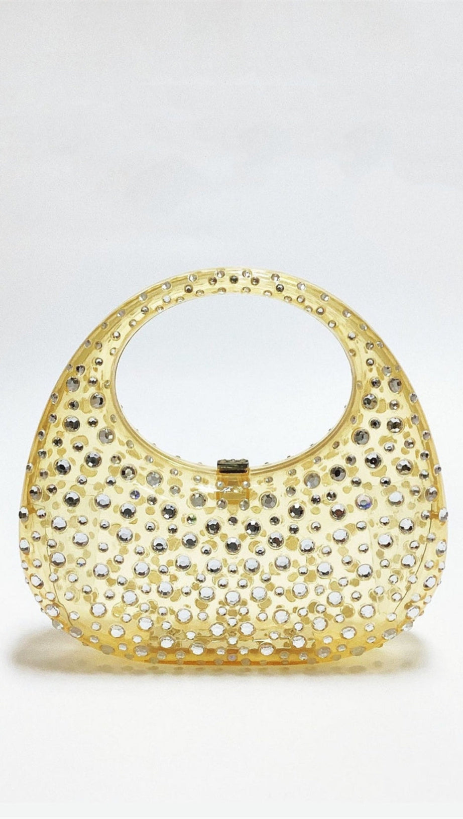 ANNABEL CLEAR CRYSTAL EMBELLISHED ACRYLIC CLUTCH