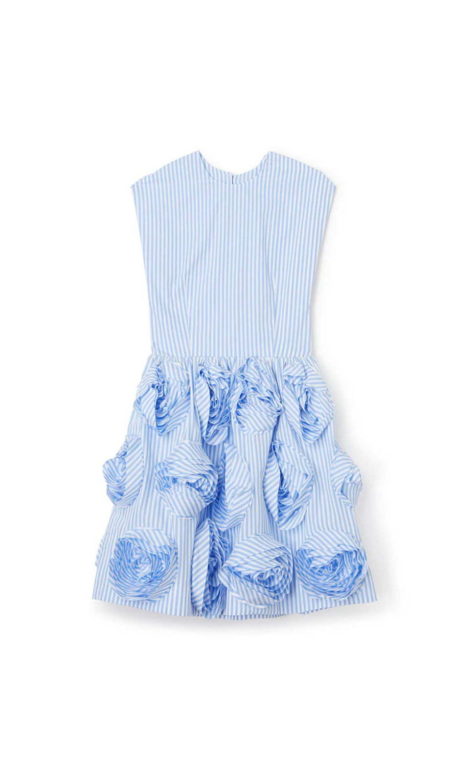 Xaviera – Minikleid mit Rosenapplikation in Blau
