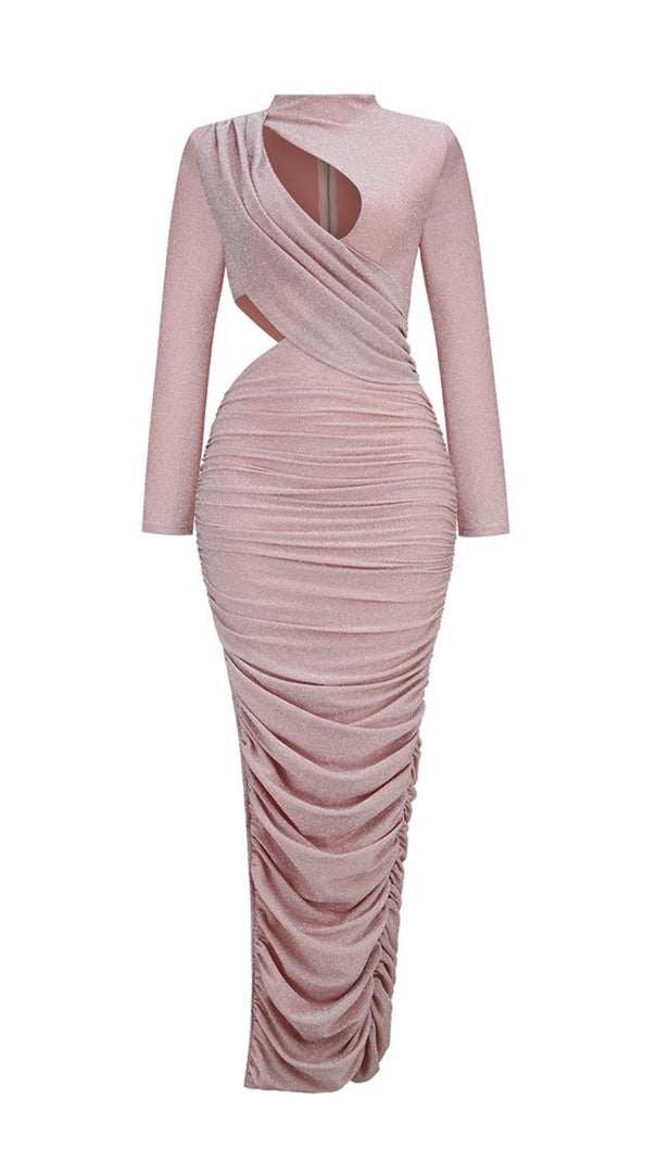 Cut Out Long Sleeve Maxi Dress