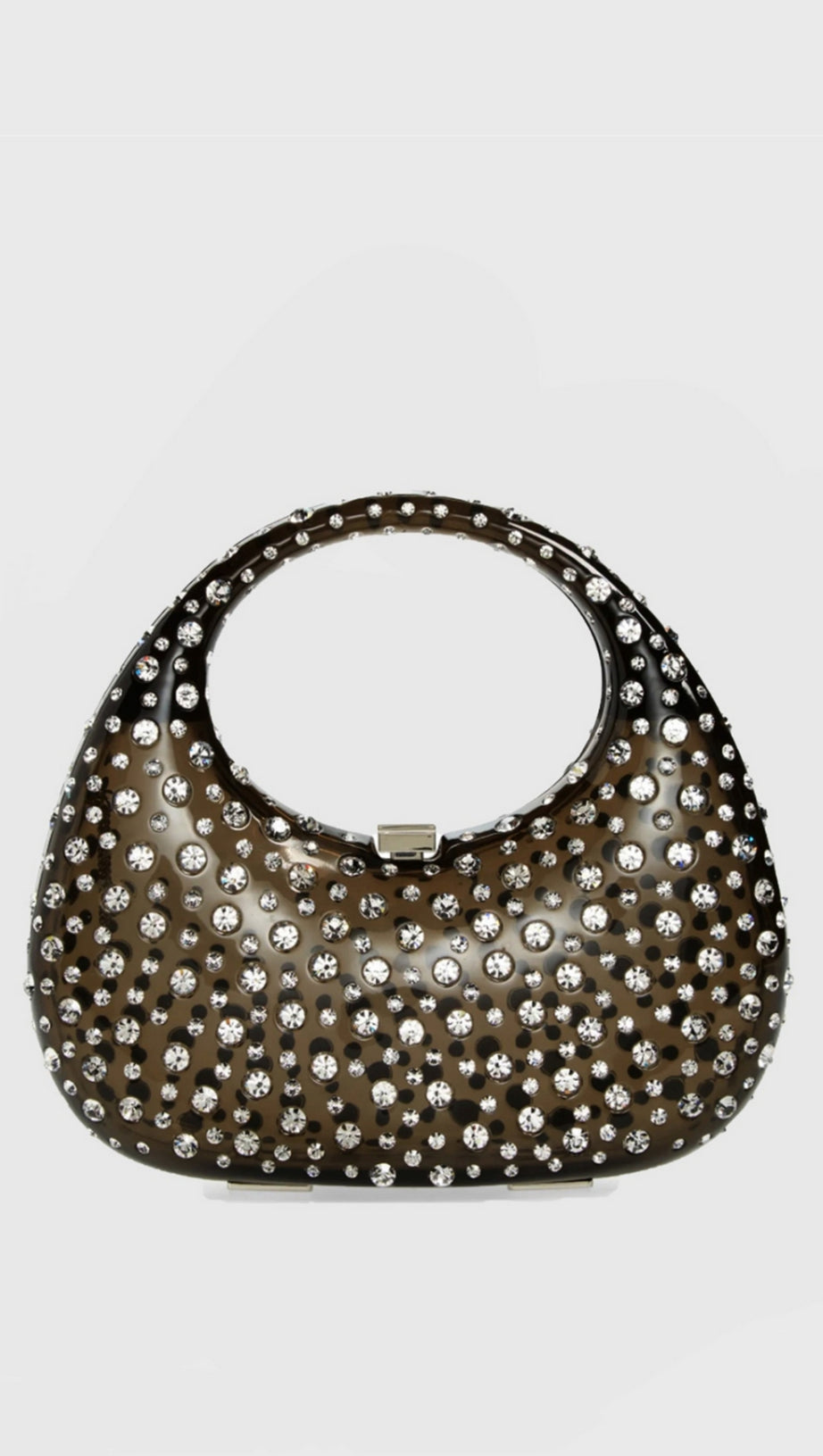 ANNABEL CLEAR CRYSTAL EMBELLISHED ACRYLIC CLUTCH - BLACK