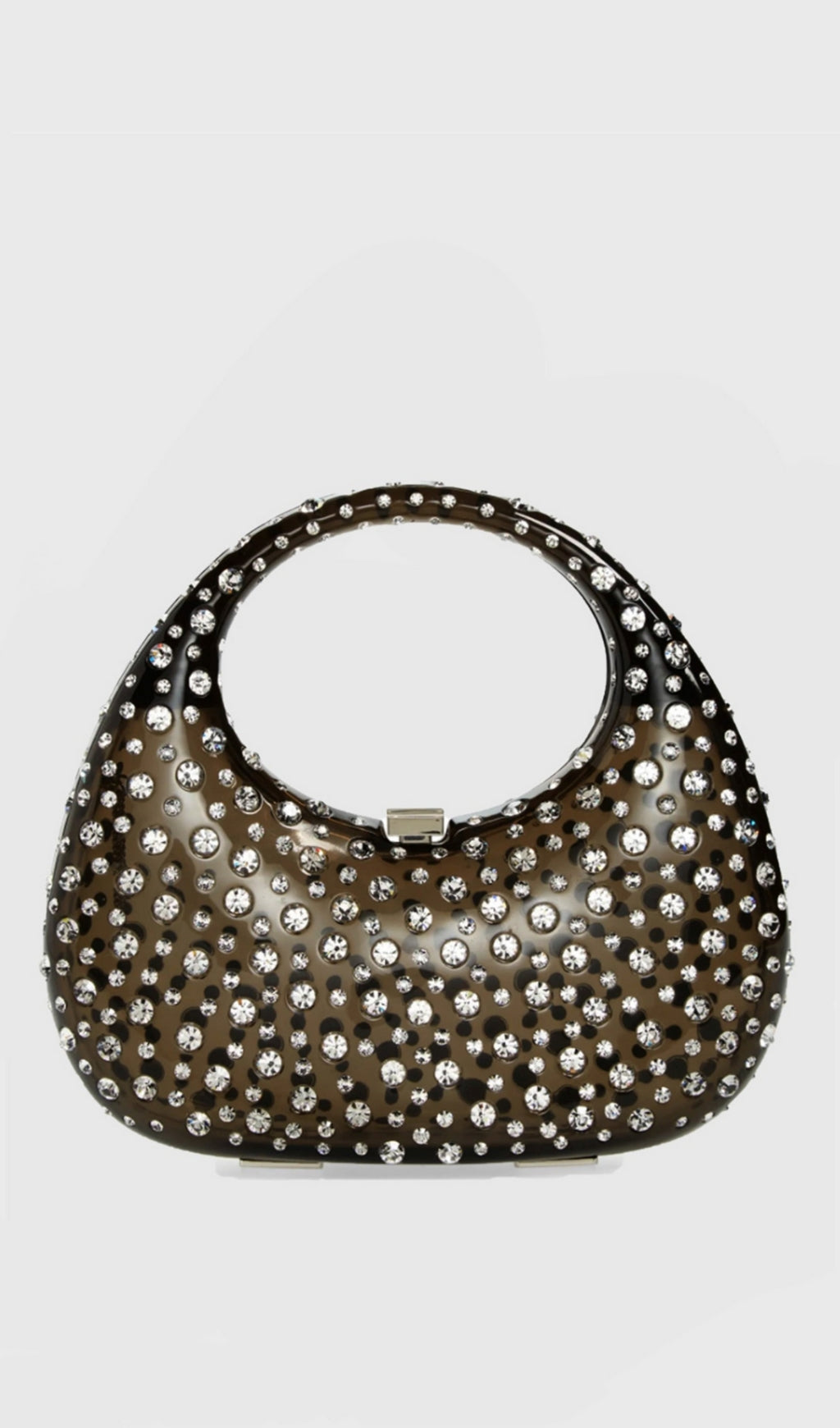 AIIZIE ANNABEL CLEAR CRYSTAL EMBELLISHED ACRYLIC CLUTCH - BLACK - product image
