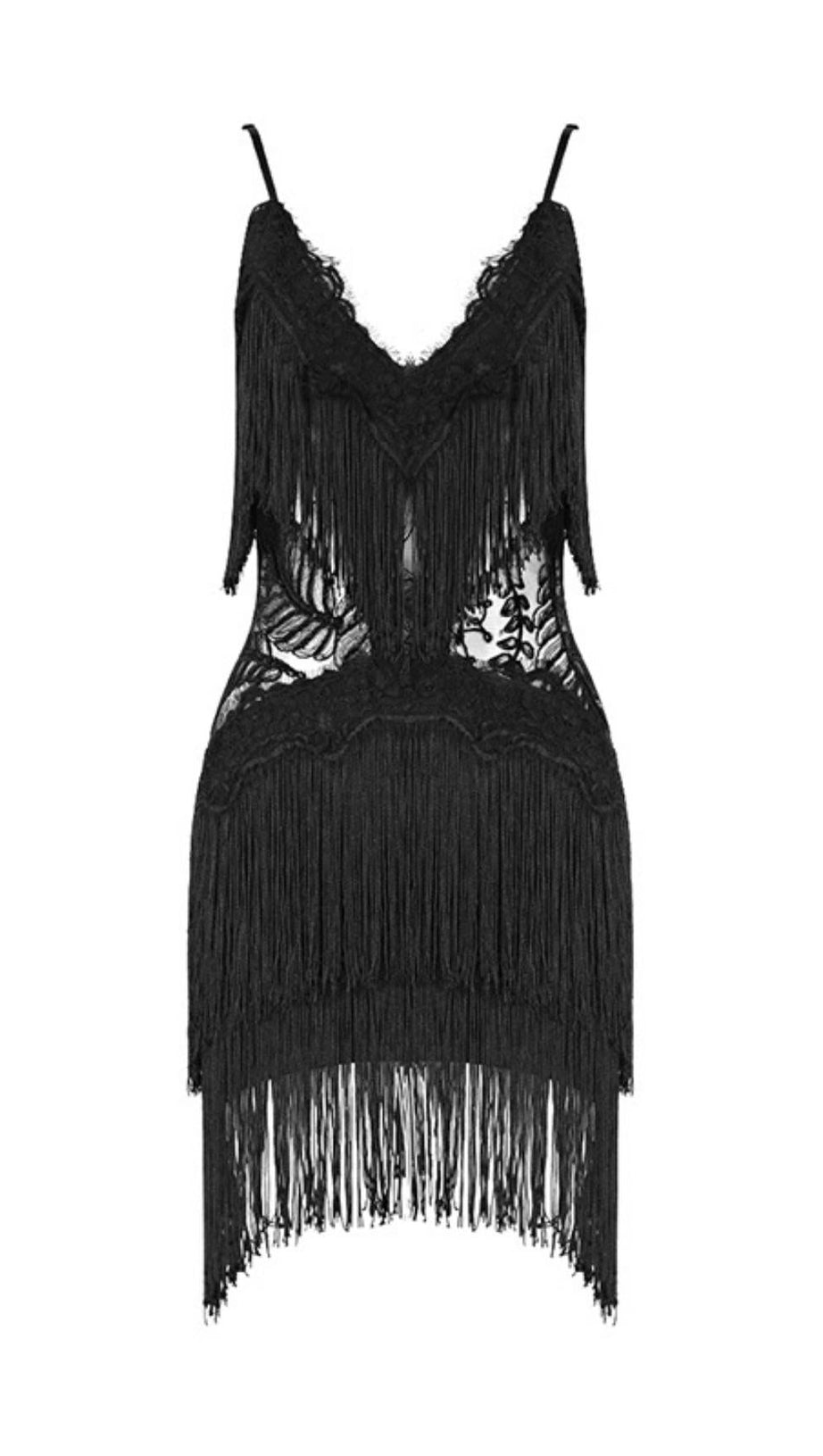 TASSEL LACE MINI DRESS IN PINK