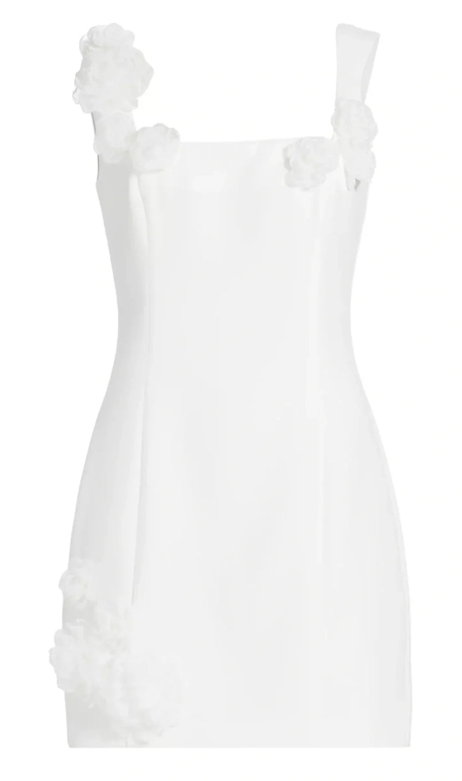 Mini abito Dilanne con applicazioni floreali in bianco