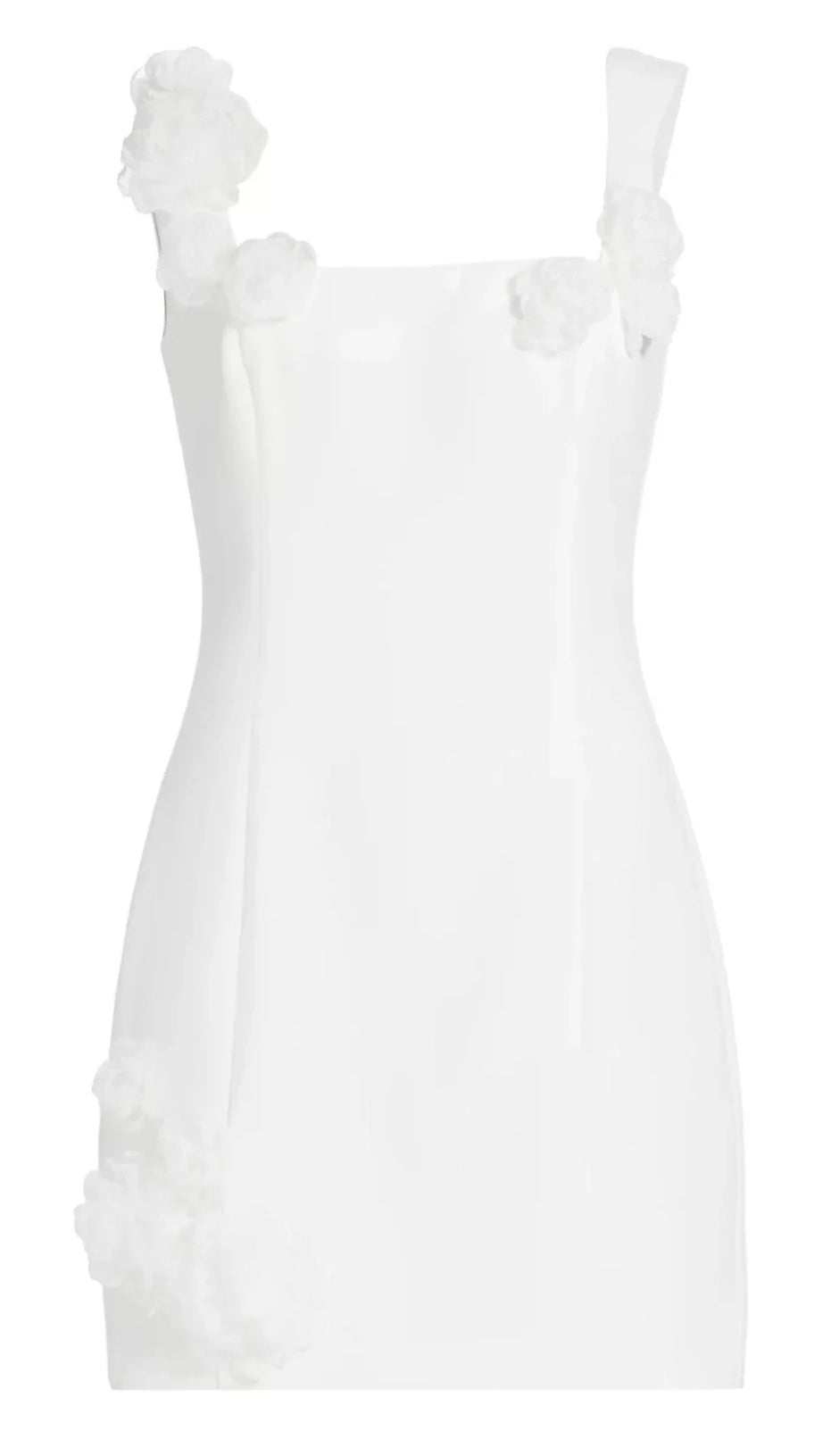 Mini abito Dilanne con applicazioni floreali in bianco