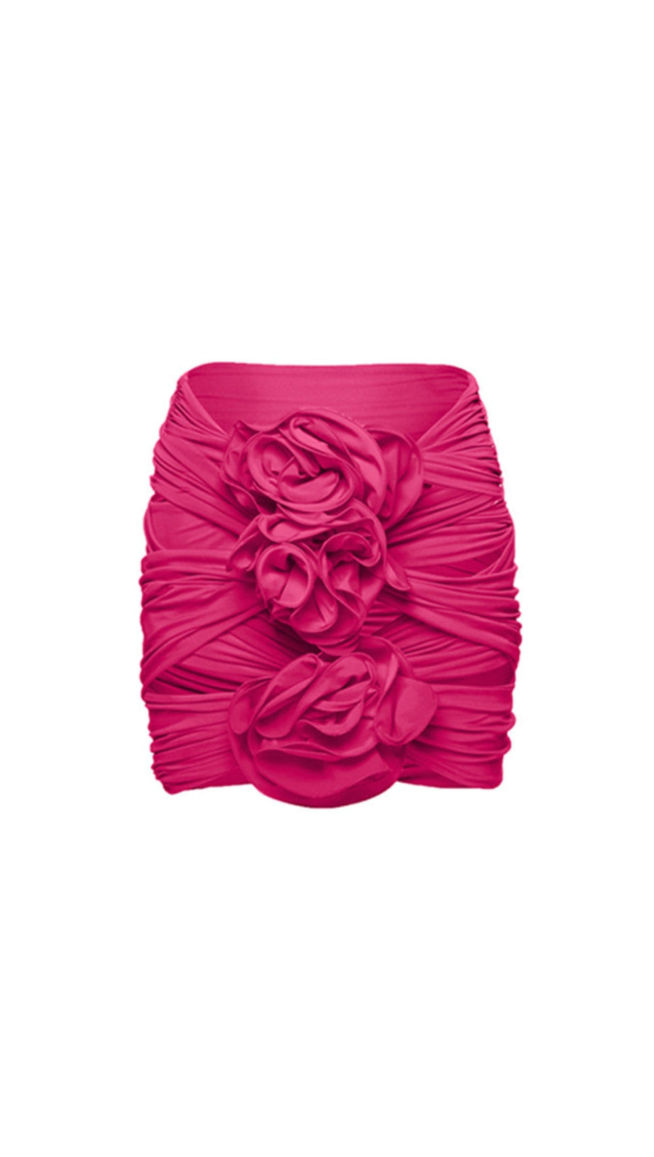 ROSA BADEANZUG UND ROCK MIT 3D-BLUMEN