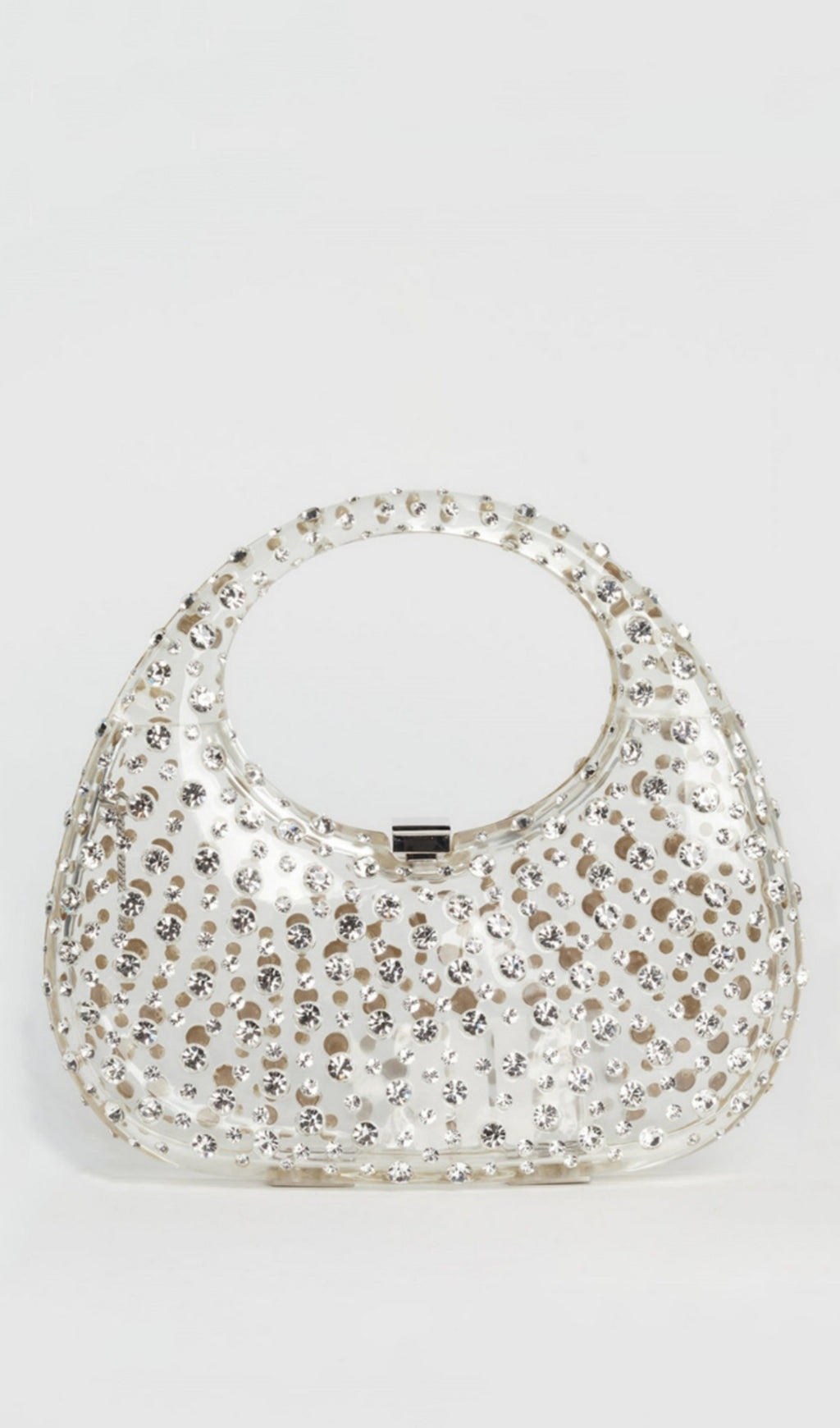AIIZIE ANNABEL CLEAR CRYSTAL EMBELLISHED ACRYLIC CLUTCH - WHITE - product image