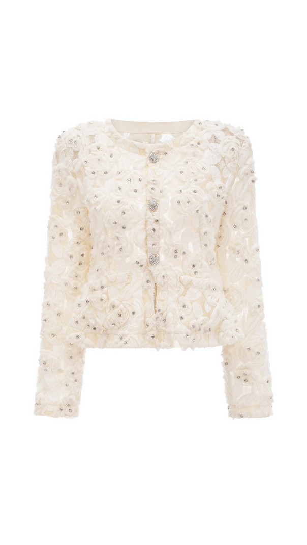 AIIZIE MARIANNE FLORAL-APPLIQUÉ EMBELLISHED JACKET - product image