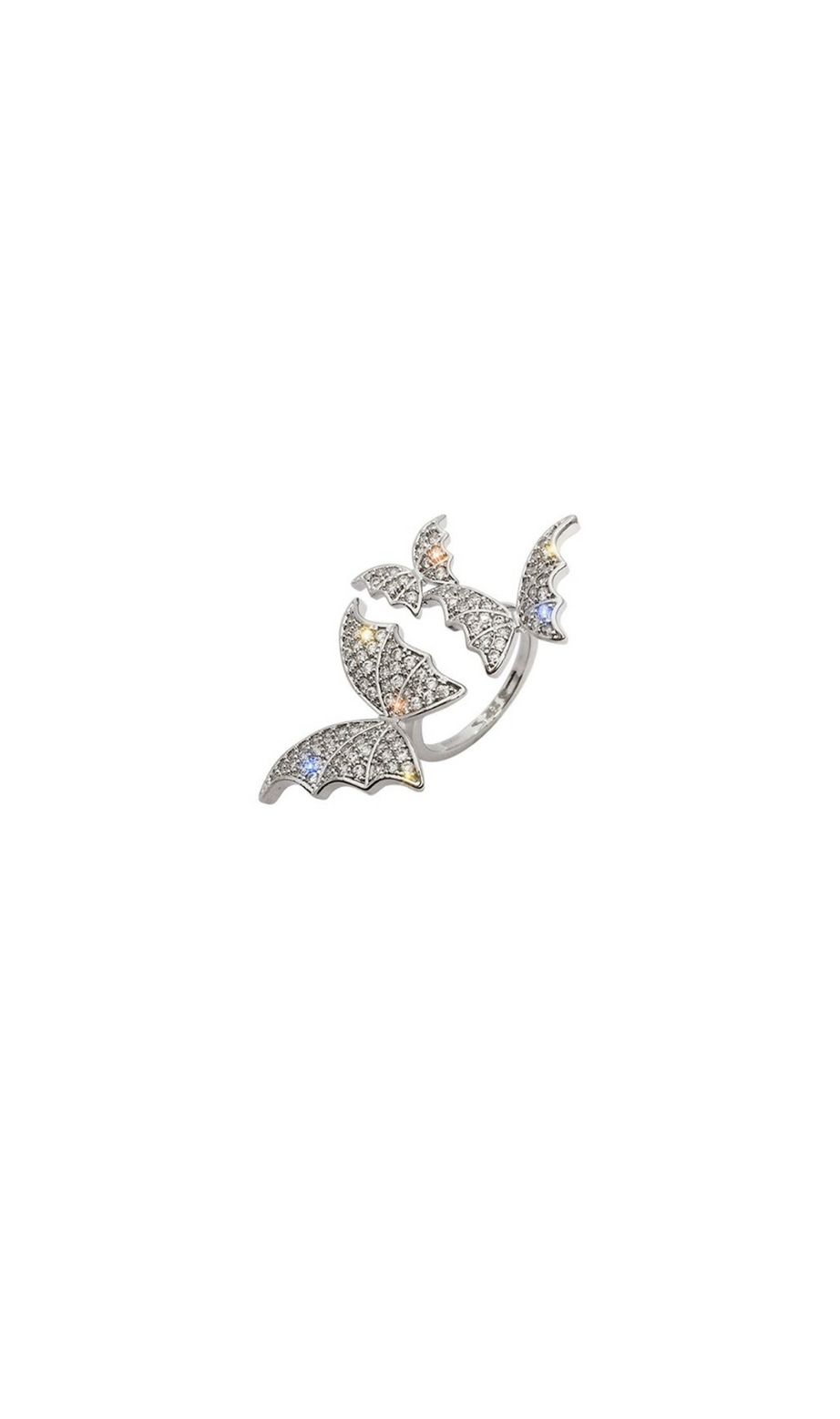 Anello di apertura a farfalla con strass Jensen 
