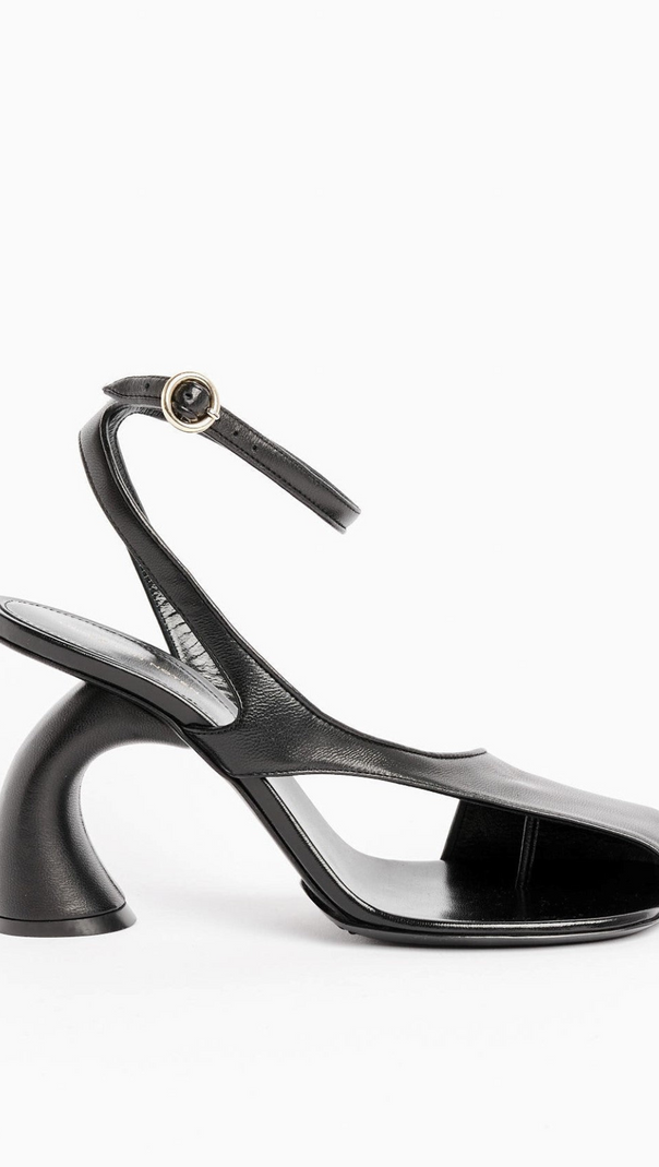 AIIZIE JANELLE CUTOUT HEELED SANDALS - BLACK - product image
