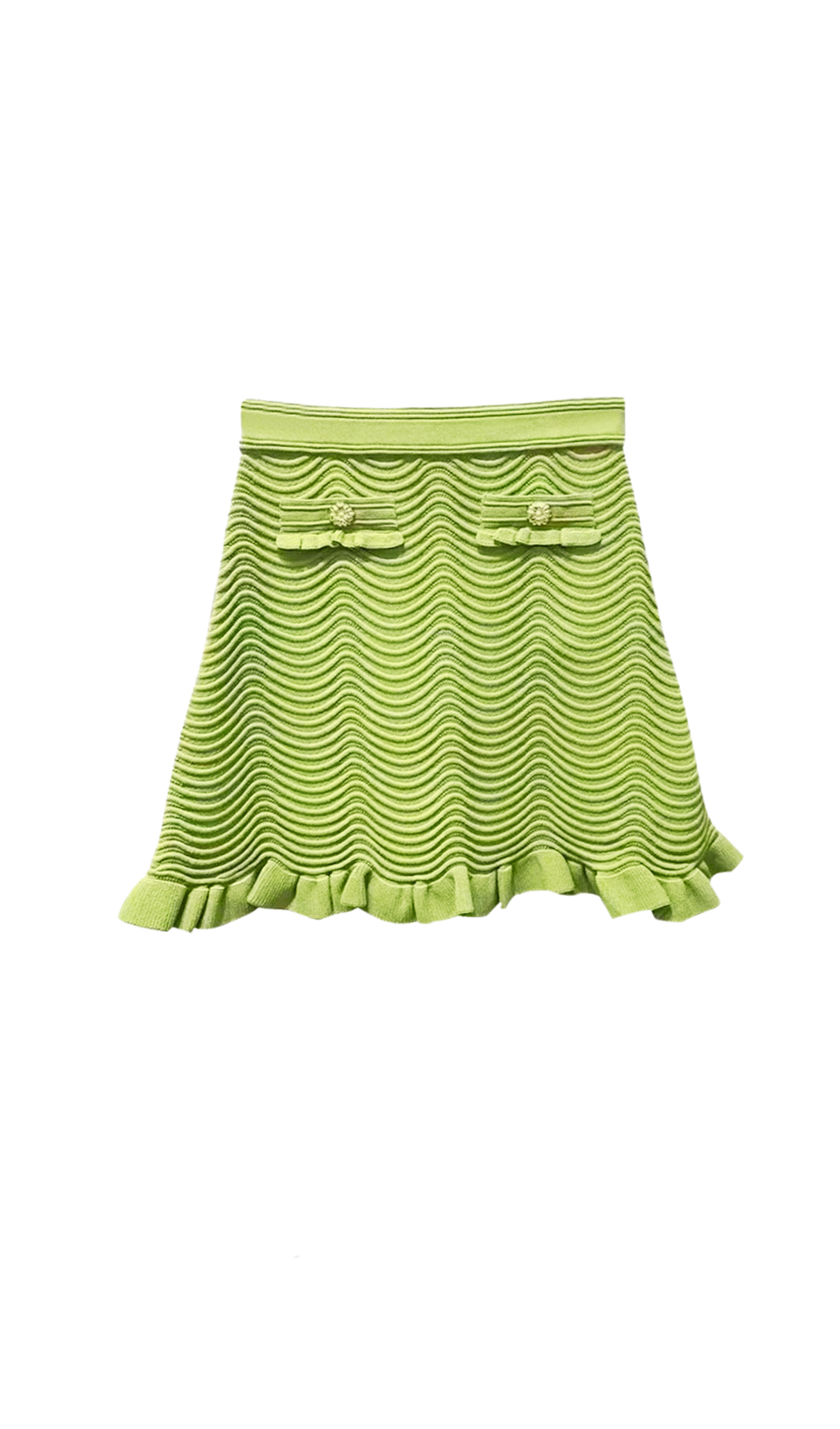 ALINA KNIT MINI SKIRT IN OLIVE GREEN