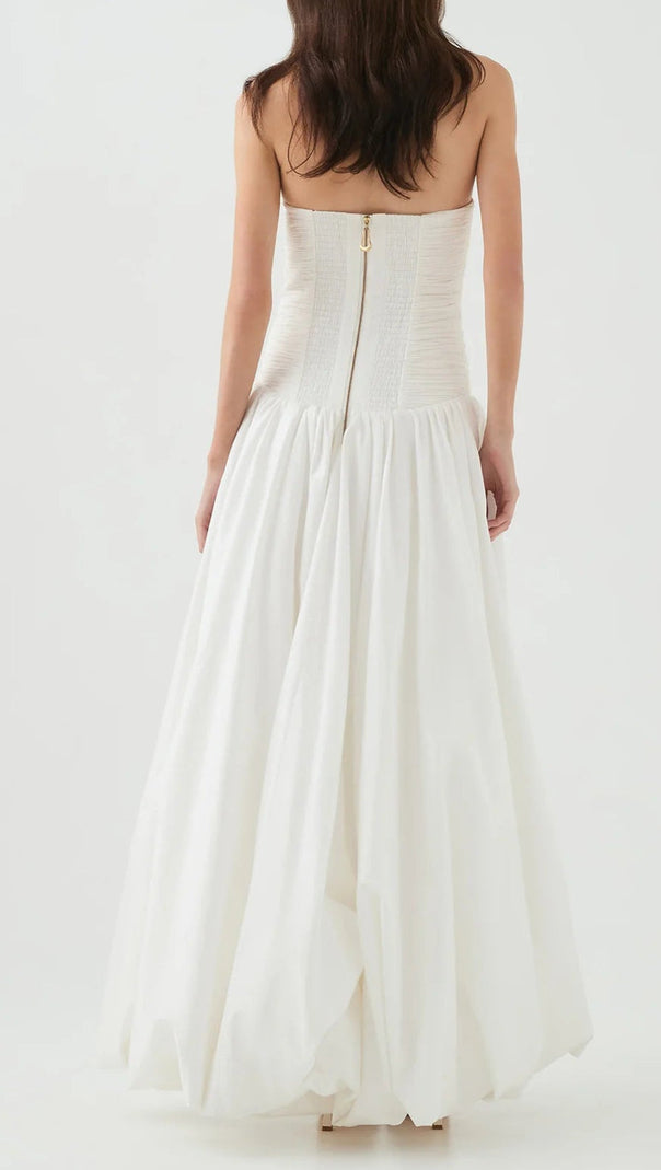 AIIZIE NANCY BUBBLE HEM MAXI DRESS IN IVORY - product image