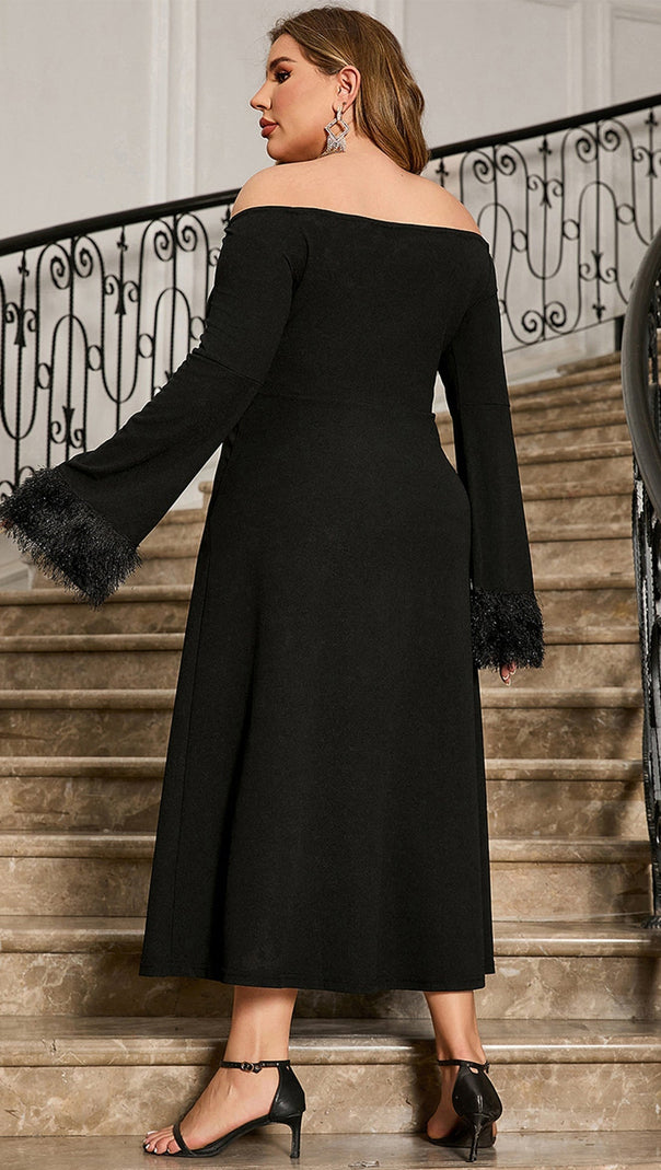 AIIZIE ZIA OFF SHOULDER MIDI DRESS - product image
