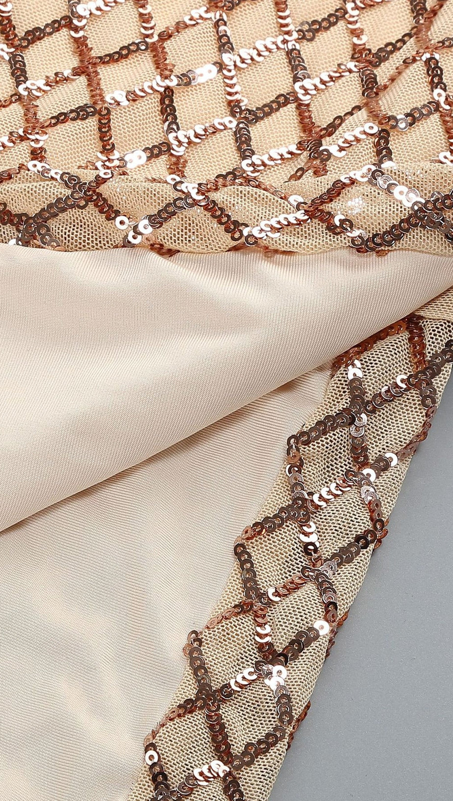 Off-Shoulder-Kleid mit seitlichen Schlitzen im Fischgrätenmuster