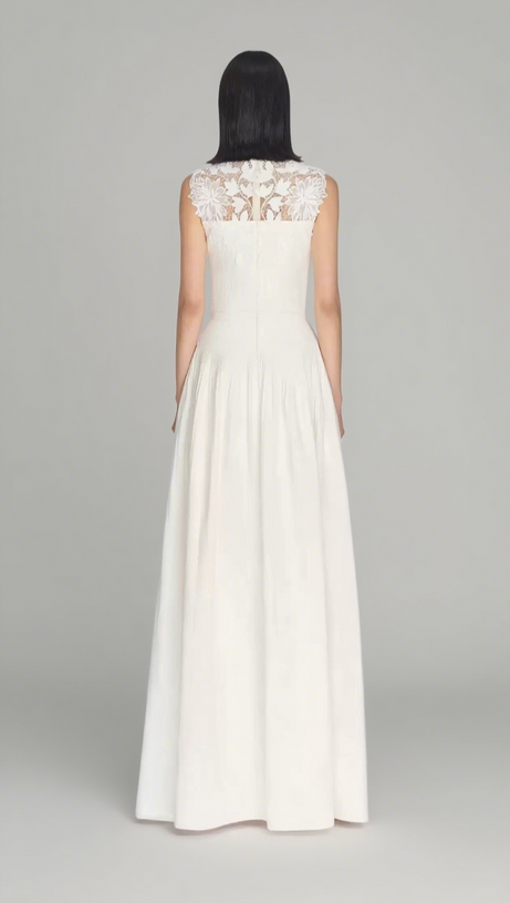 FLORAL LACE SLEEVELESS MAXI DRESS