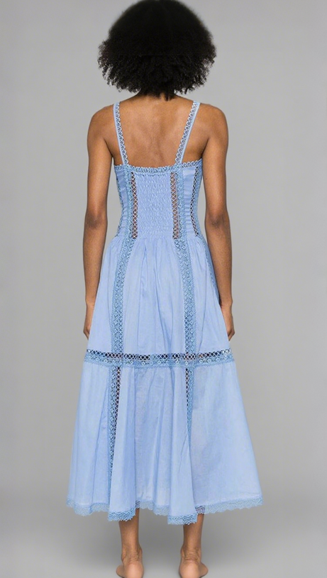 LILLIAN EMBROIDERED HOLLOW TUBE TOP MAXI DRESS