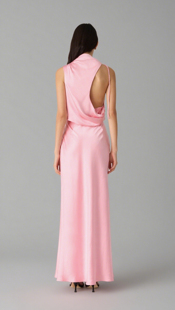 AIIZIE SANTANA GLOSS SATIN MAXI DRESS - product image
