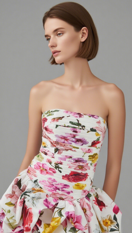 VIOLETTE BUBBLE HEM MINI DRESS