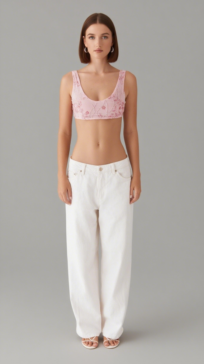 AIIZIE MERCER SEQUIN BRALETTE - PINK - product image